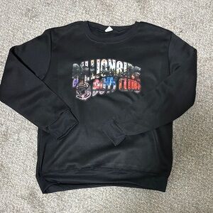 Black Crewneck Sweater with Graphic Design